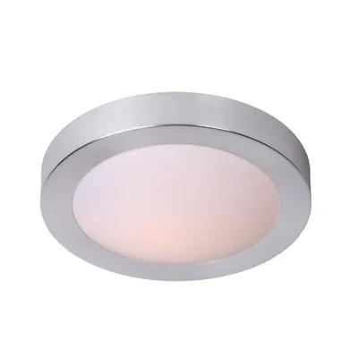 Produktbild von Lucide Deckenleuchte 79158/01/12, Ø 27 cm, dimmbar, IP44, E27, LED-kompatibel, Mattchrom/Mattweiß