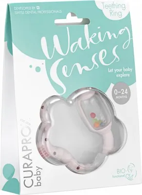 Produktbild von Curaprox Baby Beißring 0-24 Mon.rosa 1 St
