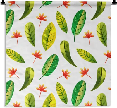 Produktbild von MuchoWow® Wandteppich Wandbehang Dschungel - Farben - Blätter 150x150 cm Tapisserie Dekoration Wandtuch - Wohnaccessoires - Modernes