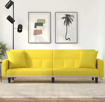 Produktbild von Maison Exclusive - Schlafsofa mit Kissen Hellgelb Stoff