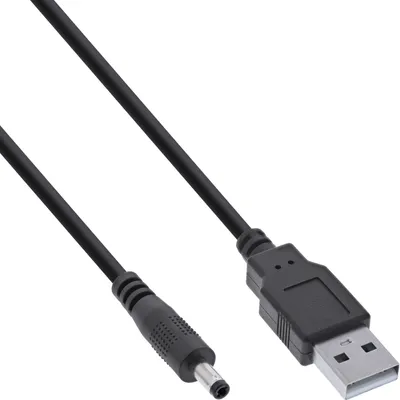 Produktbild von InLine USB DC Stromadapterkabel, USB A Stecker zu DC 4,0x1,70mm Hohlstecker, sc, 1 m, USB A, 4.0 x 1.7 mm, 5 V