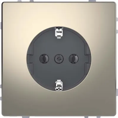 Produktbild von Merten MEG2301-6050 Schutzkontakt-Steckdose, Steckklemmen, Nickelmetallic, System Design