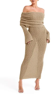 Produktbild von Transparentes, langes Damenkleid, tailliert, schulterfrei