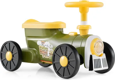 Image de Train pour enfants avec volant et rangement, vert