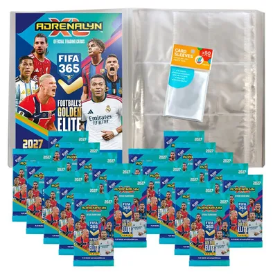 Image de Lot comprenant des cartes de collection FIFA 365 Adrenalyn XL 2027 : 1 classeur de collection vide + 20 boosters + des pochettes de protection exclusives collect-it