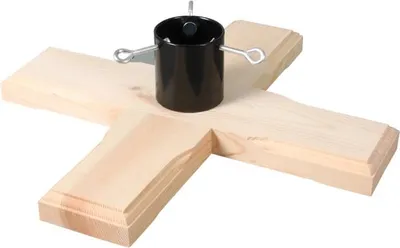 Image de Support de sapin de Noël en bois 45x45cm h12cm