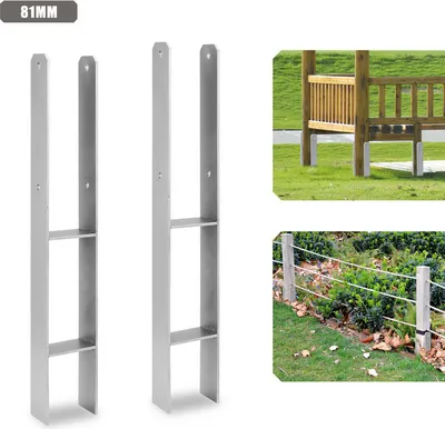 Zdjęcie produktu dla Kotwa do słupka, osłona podłoża, podstawa słupa, podpora, wspornik słupka, 81 mm, 2 sztuki