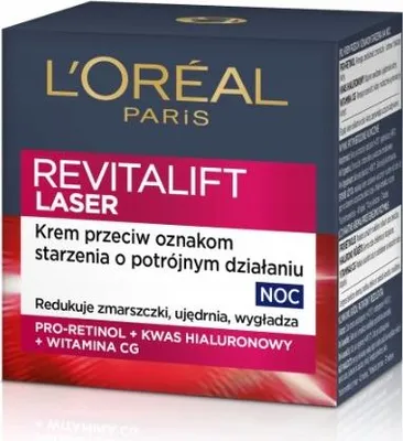 Zdjęcie produktu dla L'Oreal Paris Revitalift Laser Krem anti-aging o potrójnym działaniu na noc, 50ml