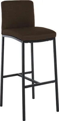 Produktbild von CLP Barhocker Freeport mit Vierfußgestell und Rückenlehne braun Material Stoff