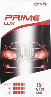 Productafbeelding van START: Set van twee T5 lampen, 12V, 1,2W, fitting W2X4.6d, glazen autolampen