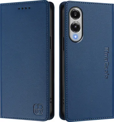 Produktbild von Lederhülle für Samsung Galaxy S25 Edge Hülle Flip Brieftasche Kartenfächern Ständer Schutzhülle Blau