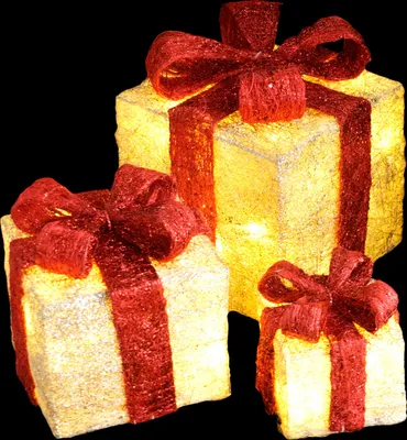 Produktbild von HI LED-Geschenkboxen mit Roten Schleifen 3 Stk.