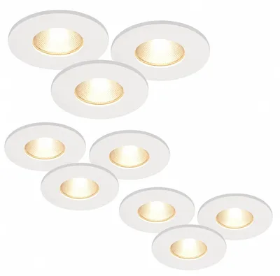 Produktbild von Malmbergs 9er Set LED Einbauspots MD-315 dimmbar IP44 – Slim 60 mm, 230V, Weiß