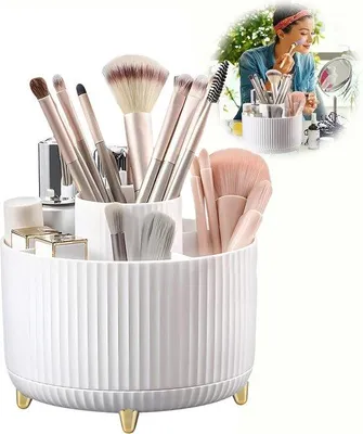 Produktbild von Kosmetik-Organiser mit Drehschale, Schminkpalette, Kosmetikbeistellvorrichtung, Kosmetikkoffer, Schönheitspult, Lippenstifthalter, Kosmetikkoffer, Kosmetikabstellplatz, Kosmetikaccessoir, Badzimmerkosmetik.