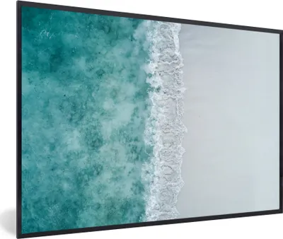 Produktbild von MuchoWow® MuchoWow® Gerahmtes Poster Strand - Meer - Wellen 30x20 cm - Poster mit zchwarzem Bilderrahmen - Kunstdruck - Bild-Poster
