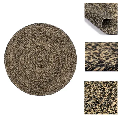 Image de vidaXL Tapis Fait main Jute Noir et Marron 180 cm - Tapis