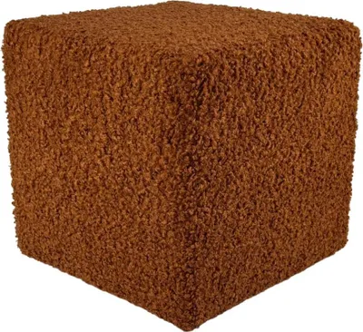 Zdjęcie produktu dla Pufa 40x40 cm kwadratowa ROLF tkanina baranek bouclé stylowy podnóżek dodatek do wnętrz morska