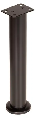Zdjęcie produktu dla Nóżka meblowa regulowana 25 - 42 cm czarna prosta metalowa noga do szafek