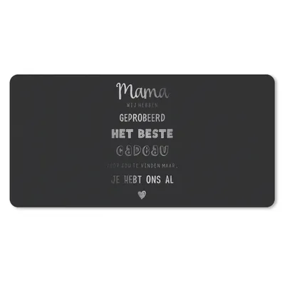 Produktbild von MuchoWow® Mauspad Mousepad Mutter - Mutter - Zitate - Geschenk zum Muttertag - Schwarz und weiß 60x30 cm - Mousepads - Maus Mat - Pad - Mausunterlage - Nachhaltig
