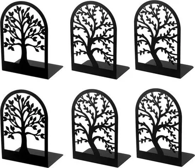 Produktbild von Famanu Bücherstützen Set aus robustem Metall - 6 Stück
