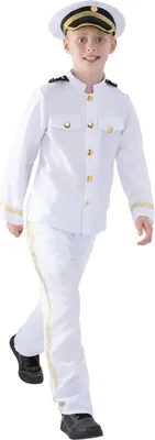 Produktbild von Smiffys - Kapitän-Kostüm für Kinder Set SM3497 (128-134) (Weiß)