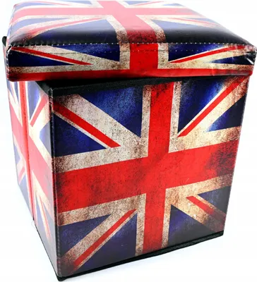 Produktbild von Sitzhocker Faltbar Aufbewahrungsbox Spielzeugkiste UK Flagge Design Kinderzimmer 35cm