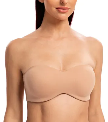 Imagen del producto de Sujetador con aro, tallas grandes - Con aro - Copas sin costuras - Con silicona antideslizante - Tirantes ajustables - Diseño invisible - Sujetador con aro