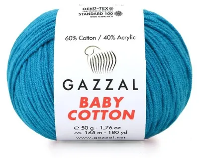 Obrázek produktu pro Příze Gazzal Baby Bavlna 3428 – lazurová barva – pro pletení a háčkování
