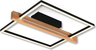 Produktbild von LED Deckenlampe Holz LED Deckenleuchte Wohnzimmer Dimmbar Schlafzimmer Flur