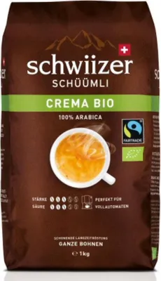 Produktbild von Schwiizer Schüümli CREMA , 1 kg, Kaffee, Medium geröstet, 1 Stück(e), Tasche