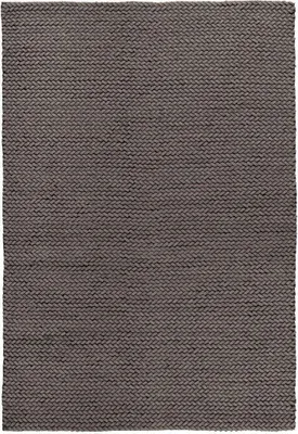 Produktbild von Qiyano Wollteppich schlicht für Wohnzimmer natur modern geflochten einfarbig Grau Anthrazit, 200 x 290 cm