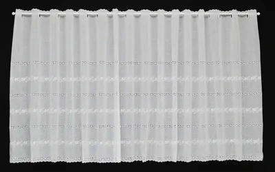 Produktbild von Gardinen Kranzusch Scheibengardine Batist Stickerei 57x147 cm H/B Weiß Bistrogardine Vorhang Küche 1er Pack