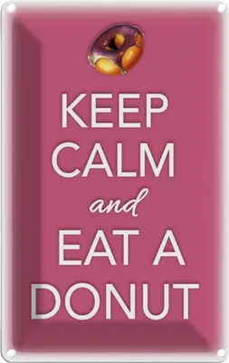 Produktbild von vianmo Blechschild 30x20 cm Keep Calm and eat a donut Yoga