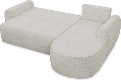 Produktbild von Ecksofa Jazz mit Schlaffunktion und Bettkasten - Bouclé-Stoff - L-Form Couch, Polstersofa, Schlafsofa, Sofagarnitur, Bettsofa (Beige (Coral 65), Ecksofa Links)