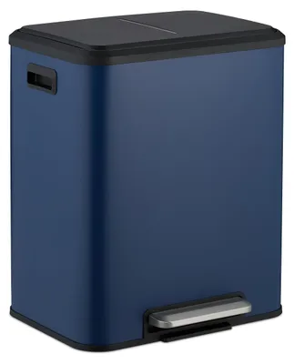 Mülleimer 2 Fächer 2x15 l Blau Pedal Softclose