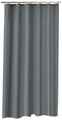 Obrázek produktu pro Sprchový závěs 180x200 cm antracitový voděodolný jednobarevný závěs na vanu s kroužky