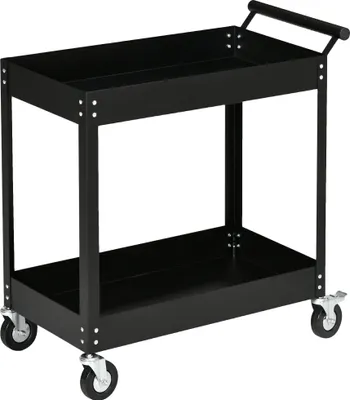 Image de Chariot à outils, 3 étagères, acier laminé, capacité de charge 150 kg, noir