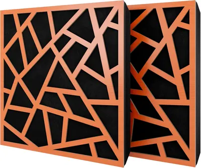 Obrázok produktu pre 2-balenie – Akustický panel s velúrovou látkou a montážnou sadou | 50 x 50 x 5 cm | Absorpcia, difúzia, odraz a zvuková izolácia | [SKYROSS – čerešňa | čierna]