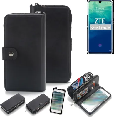 Produktbild von K-S-Trade 2in1 Handyhülle Schutzhülle kompatibel mit ZTE Blade V10  & Portemonnee Cover Handy Hülle Case Etui Geldbörse Wallet Bookstyle Hülle