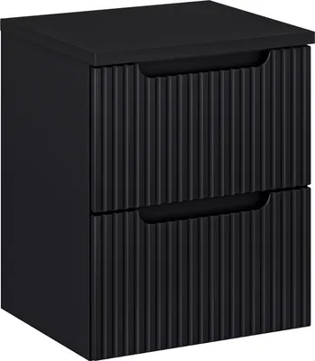 Immagine prodotto di Mobile Da Bagno 50 Cm Con Piano Nero Opaco Scanalato Moderno