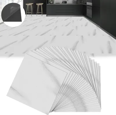 Produktbild von UISEBRT 27 Stück Vinylboden 30 x 30 cm DIY Selbstklebender Wasserfester PVC-Boden, 3D-Holzmaserung Bodenbelag, ca. 2,5m² - Marmor Optik Grau