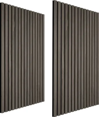 Obrázek produktu pro Akustické panely tectake Sonic Wall II v dřevěném vzhledu MDF dýha z pravého dřeva zvuková absorpce sada 2 ks 110 x 50 x 1,8 cm plstěná tkanina dřevěné lamely