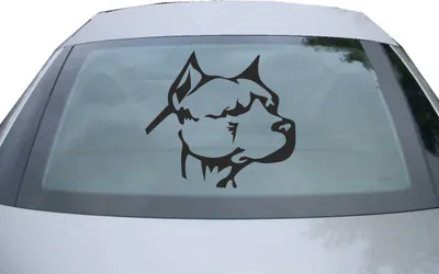 Produktbild von Indigos UG - Aufkleber Heckscheibe & Motorklappe DE2280 - schwarz - 600x550 mm - Pitbull Kopf - Auto Scheiben Fenster Heckklappe Tuning Racing JDM - Die cut