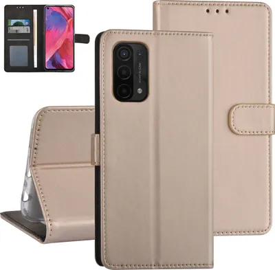 Immagine prodotto di Oppo A74 5G & Oppo A54 5G Custodia a libro - Portacarte - Chiusura magnetica - Oro
