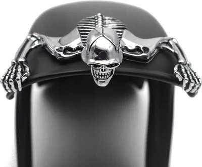 Produktbild von Metall-Skelett-Dekoration für eine Motorradlampe