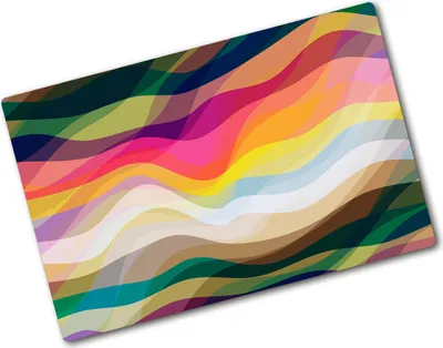 Produktbild von Tulup Glas Herdabdeckplatte - 80x52 cm - Glaskeramikkochfeld-Abdeckung Spritzschutz Glasabdeckplatte - Einteilig - Kunst: Modern & Klassisch - Wellen Abstrakt - Mehrfarbig