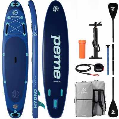 Produktbild von PEME Stand Up Paddle Board - Deep Water - 350 cm - Dopple Paddel und komplette Zubehöre, SUP, Surfboard aufblasbar- Blau