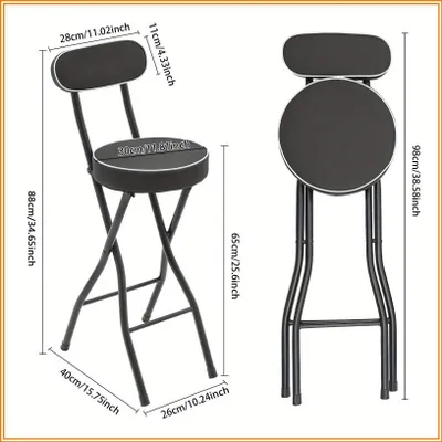 Produktbild von Faltbarer Hocker – Klapphocker – Tragbarer Hocker – Stahlrahmen – Kompakt