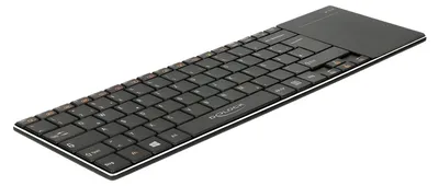 Produktbild von Delock Smart TV - Tastatur - mit Touchpad - kabellos - 2.4 GHz - Deutsch - Schwarz - retail