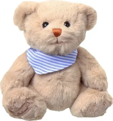 Produktbild von Bukowski Little Teddybär 15 cm grau mit blau-weißer Schleife